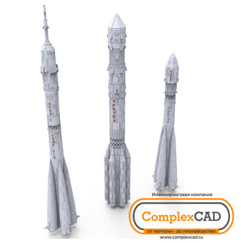 Разработка 3D моделей ракет сувенирной продукции «Байконур»